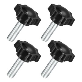 sourcing map 4Pcs M10 x 30mm Star Knobs, Plastic Hex Shaped Clamping Knob Screw Hand Tightening Replacement Knob for Umbrella Base Replacement knob