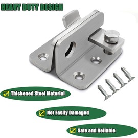 ZiYuya Flip Latch Gate Latches Slide Bolt Latch Safety Door Lock Catch for Barn Cabinet Garden Bathroom Garage Window Sliding Door Shed Lock (Silver - Right Open, S 45 * 40MM)