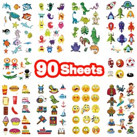 90 Sheets Waterproof Temporary Tattoos for Kids, Temporary Tattoo Stickers for Kids, Suitable for Birthday Summer Parties, Tattoo Set, Decoration Tattoo for Boys or Girls