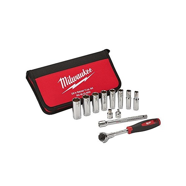 MILWAUKEE 12-Piece 3/8 in. Drive SAE Soc
