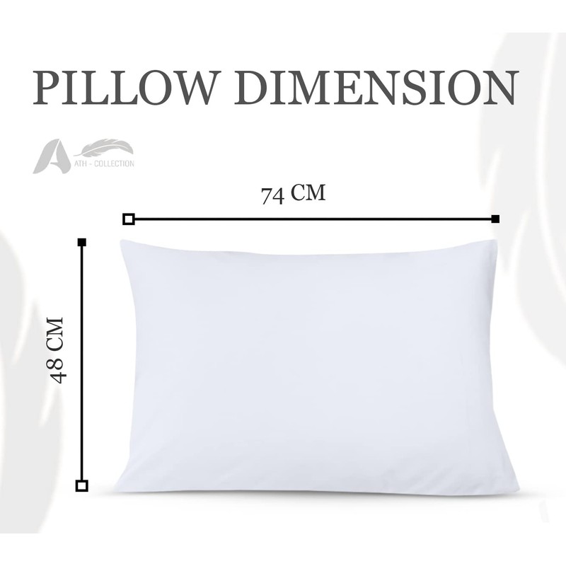 A ATH COLLECTION 100% Egyptian Cotton Pair OF Pillowcases 200