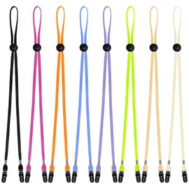 Sucrain 8 Pieces Adjustable Colorful Hat Strap Clips Hat Chin Cord for Golfing, Fishing, Boating, Hiking