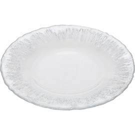 Vetro Felice 349122P Medium Plate Western Tableware Plate, Silver, 8.5 inches (21.5 cm), Happy Glass Flash