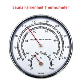 Sauna Fahrenheit Thermometer Hygrometer Indoor Dial Hygrothermograph Temperature Measure Tool Fit for Family Hotel Sauna Room