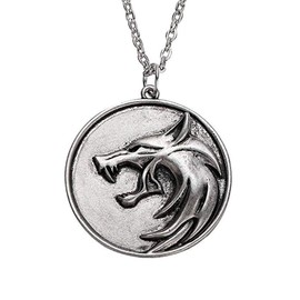 Witcher Medallion Necklace Witcher Necklace for Men Geralt of Rivia Wolf Necklace for Men Wild Hunt Wolf Pendant Necklace for Men Wolf Jewelry for Men Wolf Gifts Witcher Costume Accessories
