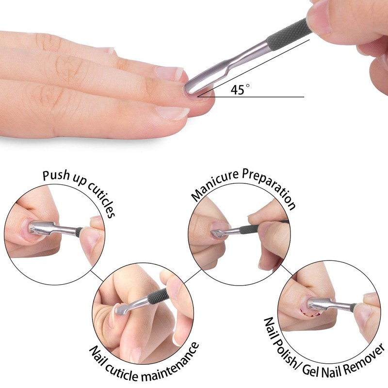 Ejiubas Cuticle Trimmer with Cuticle Pusher Cuticle Nipper Professional Grade
