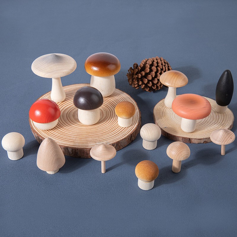 Wooden Mushroom Picking Toys Simulation Mushroom Picking Game Educational Toys