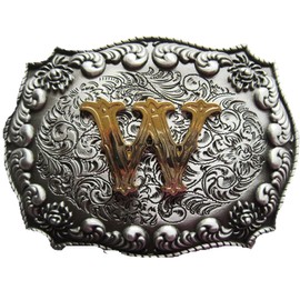 Vintage Style Initial Letter W Belt Buckle for Men Boucle de ceinture
