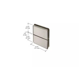 C.R. Laurence CRL Brushed Nickel Senior Prima 02 Series Glass-to-Glass Mount Hinge SRPPH02BN