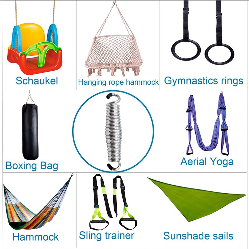 Porch Swing Springs Heavy Duty - 1600Lbs Silver Hammock Chair