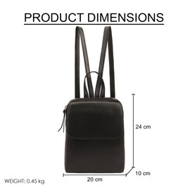 Lloyd Baker Backpack Farit: Sophisticated Small to Medium-Sized Versatility Leather Backpack for Everyday Elegance-Full length Secure slip pocket, Perfect for a Day out. (BLACK)