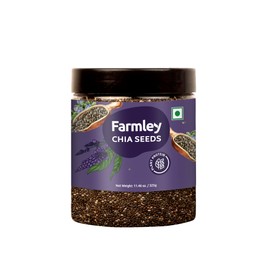 Farmley Chia Seeds | 0.71 lbs, 11.46 oz | Premium Raw Chia Seeds, Natural Whole Raw Black Superfood, Plant Based Protein, Chia Seed with High Source of Fiber including Omega 3, Vegan (Pack of 1)