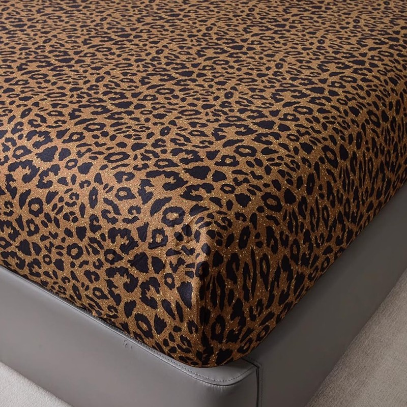 mixinni 100% Soft Microfiber Leopard Pattern Fitted Sheet Bed Sheet