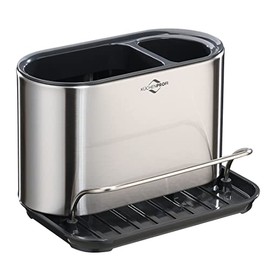 Küchenprofi Primus Washing Station | Rustproof Stainless Steel | Organiser with Handle for Sponge and Sponge Cloth | Drip Tray | Washing Up Brushes and Sponge Holder