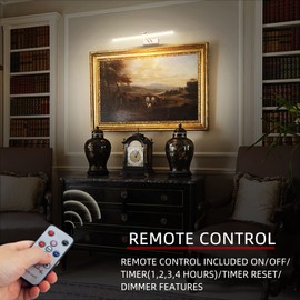 RAIFOOLLY Picture Light Wireless, Battery Operated Picture Lights for Paintings,Remote Control Display Art Light with Timer and Dimmable for Painting,Frame, Portrait. Antique Brass (Rose Gold