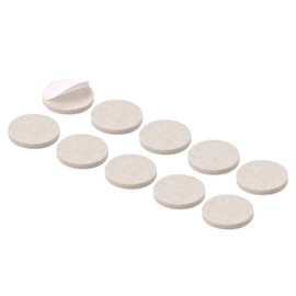 METALLIXITY Round Felt Furniture Pads (30mm/1.18") 30Pcs, Self-Adhesive Floor Protectors - for Home Cabinet Closet Bed Feet, Beige