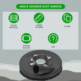 Angle Grinder Dust Shroud, 7 Inch Dry Grinding Dust Collector Cover Shroud, Vacuum Diamond Dry Grinding Dust Collector Cover Shroud for 180/230mm Angle Grinder B-180G