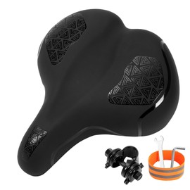 SOARIFY Comfort Bike Seat, Bicycle Seat for Men Women,Waterproof Bike Saddle Replacement for City Bikes, Exercise Bikes, Cruiser, City Bikes (Black)