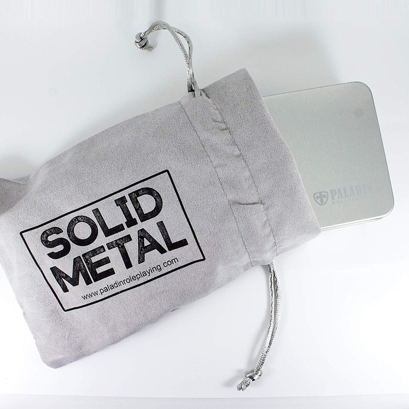 Paladin Roleplaying Silver Metal DND Dice - Full Polyhedral Set