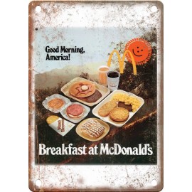 ice cream McDonalds Vintage Breakfast Ad 12" x 9" Reproduction Metal Sign N461