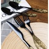 TWEE Black Gold Silverware Set for 4 Unique 18/10 Stainless