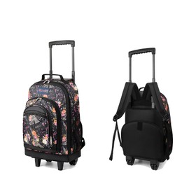 New York XPress 20'' Rolling Backpacks for Man/Women Travel Backpack with Wheels Trolley Suitcase Wheeled Bag Laptop Backpack#Floral