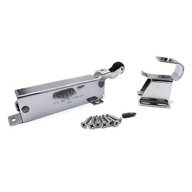 Kason 1094 Polished Chrome Hydraulic Door Closer and Wide 7/8" to 1 5/8" Offset Hook with Hardware KIT