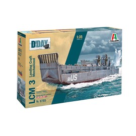 Italeri 6755 1:35 LCM 3 (Landing Craft Mechanized) Model Building Kit, Standing Model Building, Crafts, Hobby, Gluing, Plastic Kit, Military Kit, Small