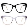 AMOMOMA Trendy TR90 Oversized Blue Light Reading Glasses Women,Stylish Square