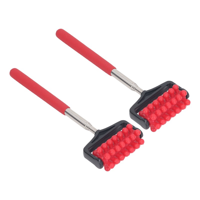 2pcs Telescopic Back Massage Roller Stainless Steel Rolling Back Massager