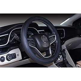 Mayco Bell Microfibre Leather Car Extra Large 17 18 19 Inch Steering Wheel Cover for Big Trucks (Black, 44.5-45.25 cm)