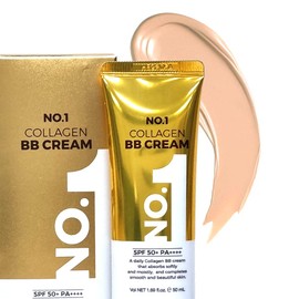 PRETTYSKIN Collagen BB Cream with Zinc Oxide & Titanium Dioxide – Lightweight Daily Korean BB Cream for Moisture Balance, Natural Coverage & Skin Comfort (1.69 fl.oz.)