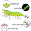 Luminous Squid Jig Hook Saltwater Fishing Lures Plastic Glow Shrimp