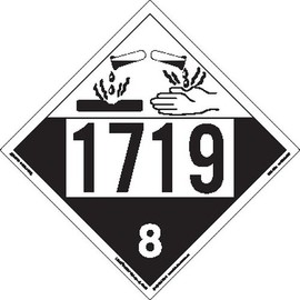 Labelmaster ZT4-1719 UN 1719 Corrosive Hazmat Placard, Tagboard (Pack of 25)