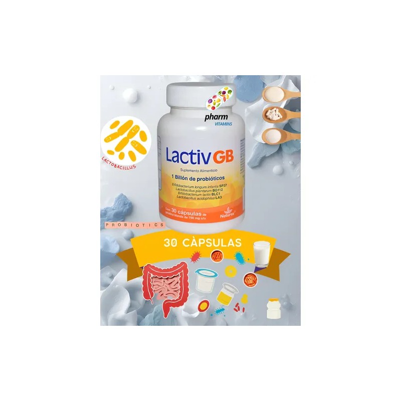 Lactiv Gb(3 Pack)30capc/u Lactobacilos Probioticos Vitamina