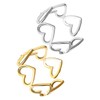 FOMIYES Versatile Aesthetic Rings 2pcs Open Heart Rings for Women