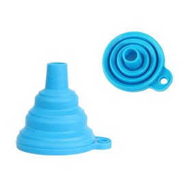 2Pcs Blue Foldable Mini Silicone Funnel Hopper Kitchen Water Filler Tool for Storage Oil Liquid Protable Collapsible Kitchen Gadgets, Nice Design Specialty Tools and Gadgets Kitchen Utensils