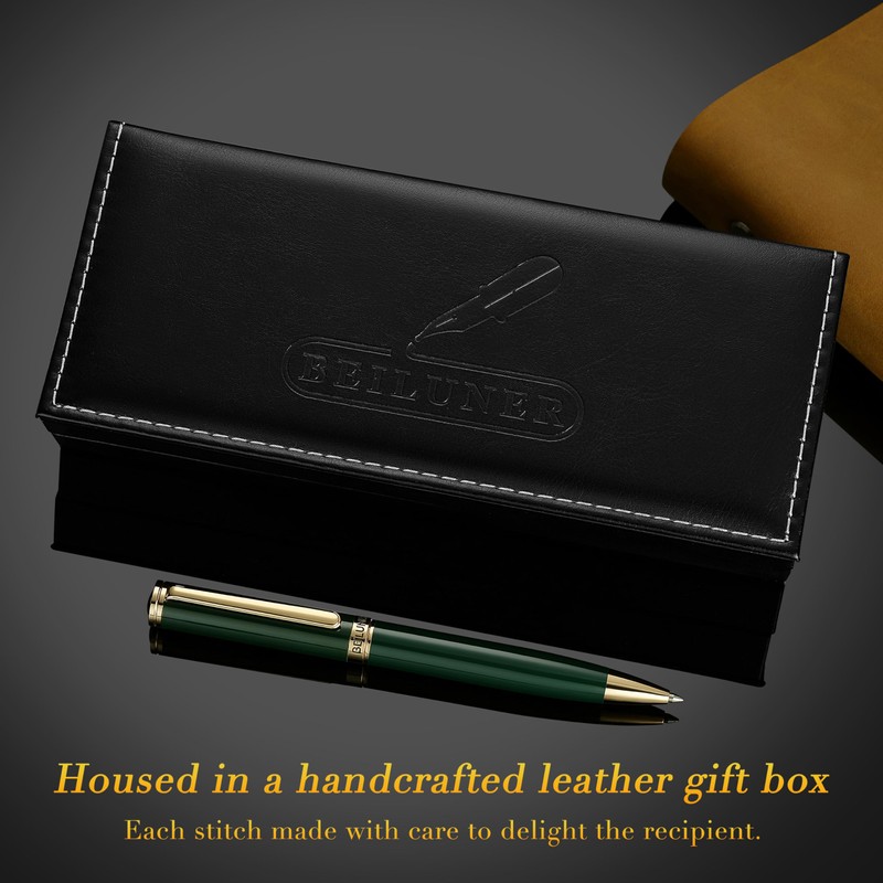 BEILUNER Luxury Gel Pen with 24K Gold Finish, Green Piano