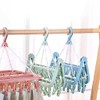 QUINTRA Foldable Hanger 32 Clips Multifunctional Windproof Sock Clip Hanger