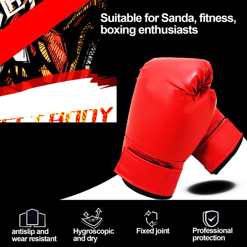 1Pair Adult Unisex Training Boxing Gloves Free Fight Sanda Muay