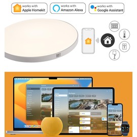 LED Ceiling Light Alexa Compatible 32 cm Smart Ceiling Light White RGB Dimmable with Remote Control with Apple Homekit Ceiling Light Colour Changing Controllable via App 24 W Round Flat IP44 for