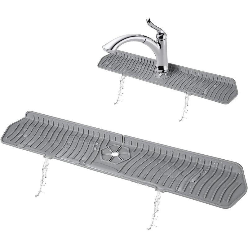 Kitchen Sink Splash Guard, 24in Faucet Mat Splash Catcher, Handle