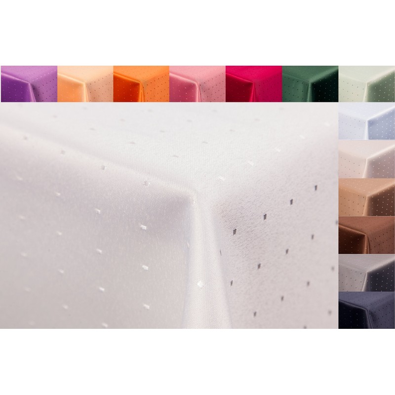 Punkte damask tablecloth by First-Tex, Polyester, creme/champagner, 135x180