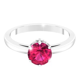 Belinda Jewelz Anillo redondo de plata de ley 925 con piedra natal solitario, Gema, topacio,