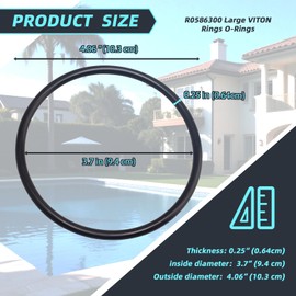 R0586300 Large VITON Collar O-Rings 4.06" OD 3.7" ID 0.25" Thickness Compatible with Zodiac Nature 2 Fusion, Fusion Soft, Inground, Vision Aboveground, Vision Pro Above Ground etc 3Pack