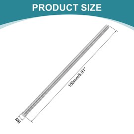 sourcing map 4pcs Fully Threaded Rod, M6 x 150mm 201 Stainless Steel Right Hand Threads Rods with Nuts and Flat Washer Fully Studding Rod Bar for Clamps, Hangers and U-Bolts