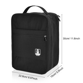 MOKETT Travel Shoes Bag Waterproof Storage Shoes Pouch Holds 3 Pairs of Shoes for Travel and Daily Use (Black,L)