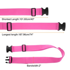 HARFINGTON 3pcs Luggage Straps Adjustable Buckle Luggage Connector Straps Nylon Suitcase Belt Strap Luggage Connect Attachment Accessories for Luggage Wraps Suitcases and Bags, Pink