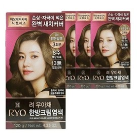 Ryeo Uachae Stylish Gray Gray Cream Hair Dye 7N Light Brown 4pcs / 려 우아채 멋내기 새치 크림 염색약 7N 밝은갈색 4개