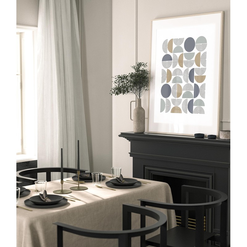 Abstract Geometric Shapes, Home Decor, Mid Century Modern Wall Art